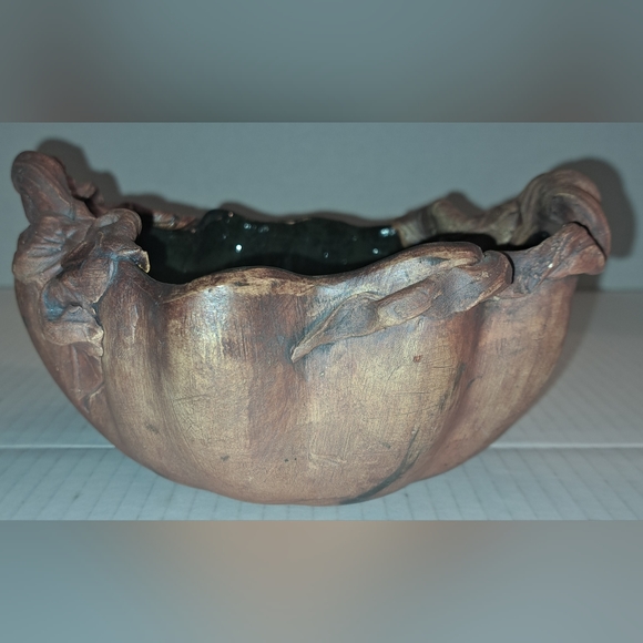 Terrafirma Ellen Evans Bowl Large Leaves & Handles 1996 Signed - Picture 3 of 12